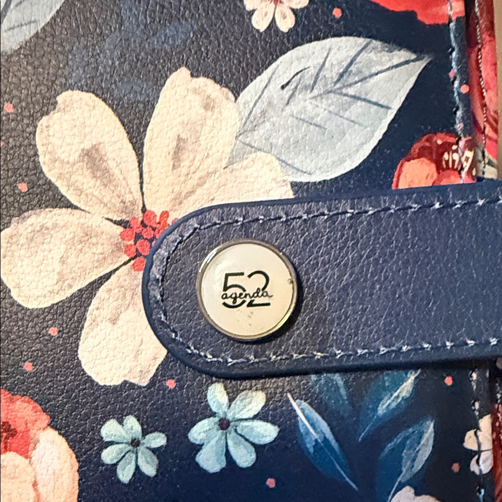 The Paper Studio Floral Agenda Planner - Navy with Red & Cream Accents - Picture 4 of 9